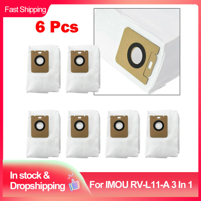 6pcs Dust Bags Collector Set For IMOU RV-L11-A 3 In 1 Vacuum Cleaner Dust Bag Replacemnt Accessories Sweeping Cleaning Parts