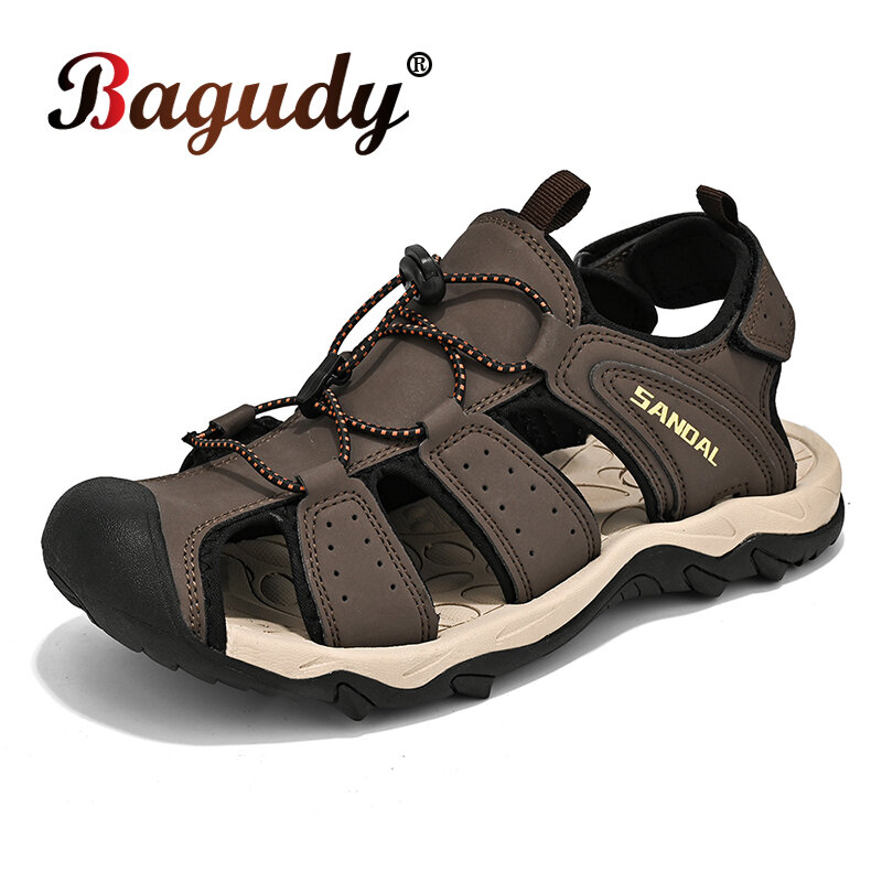New Soft Male Shoes Genuine Leather Men Sandals Summer Men's Shoes Beach Sandals Man Fashion Outdoor Casual Sneakers Sandalia