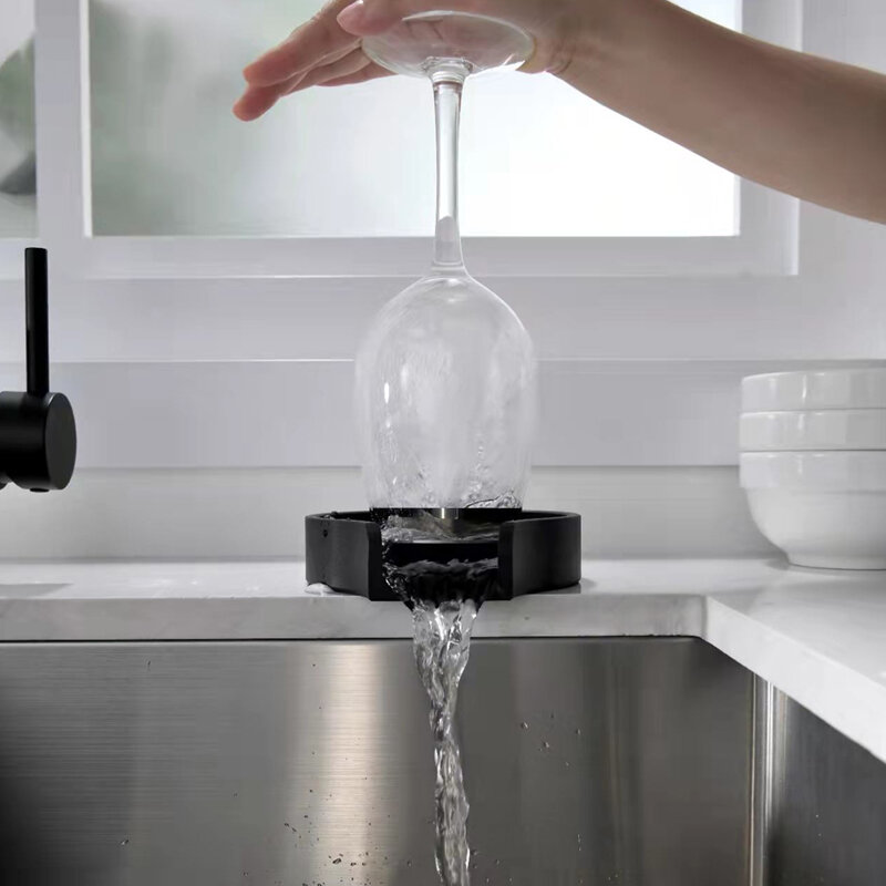 Kraan Cup Rinser Chrome Flessen Wasmachine Voor Bar Rvs Chroom Glas Rinser Voor Gootstenen