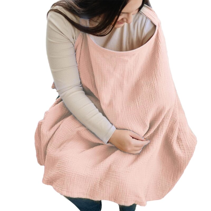 F62D Outgoing Breastfeeding Clothes Breathable Cotton Breast Feeding Covering Cloth Cover Adjustable Baby Feeding Cloth
