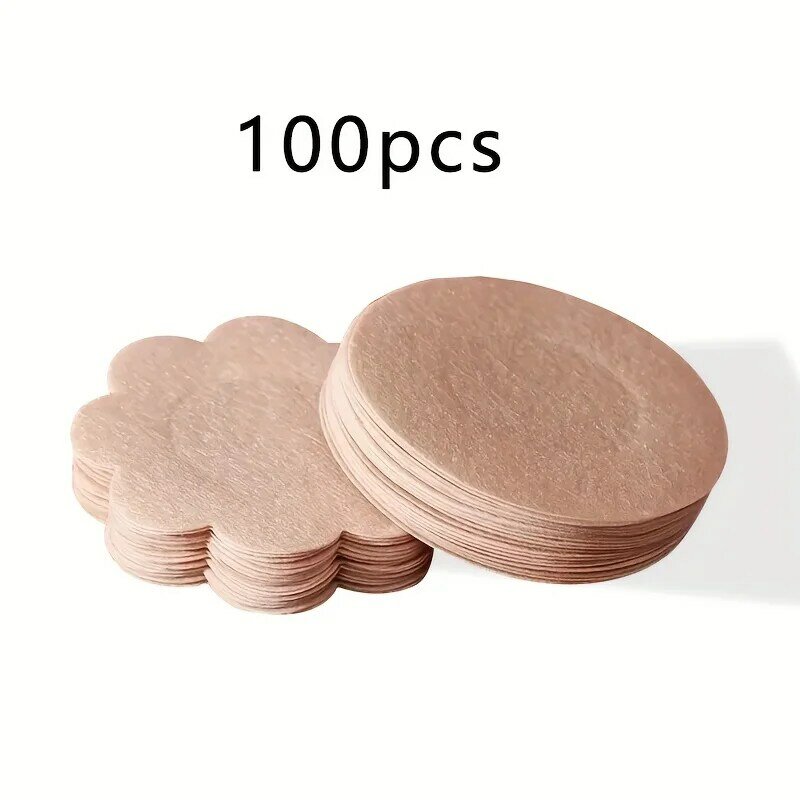 100pcs Disposable Nipple Covers, Seamless Breathable Self-Adhesive Invisible Bra, Women's Lingerie & Underwear Accessories