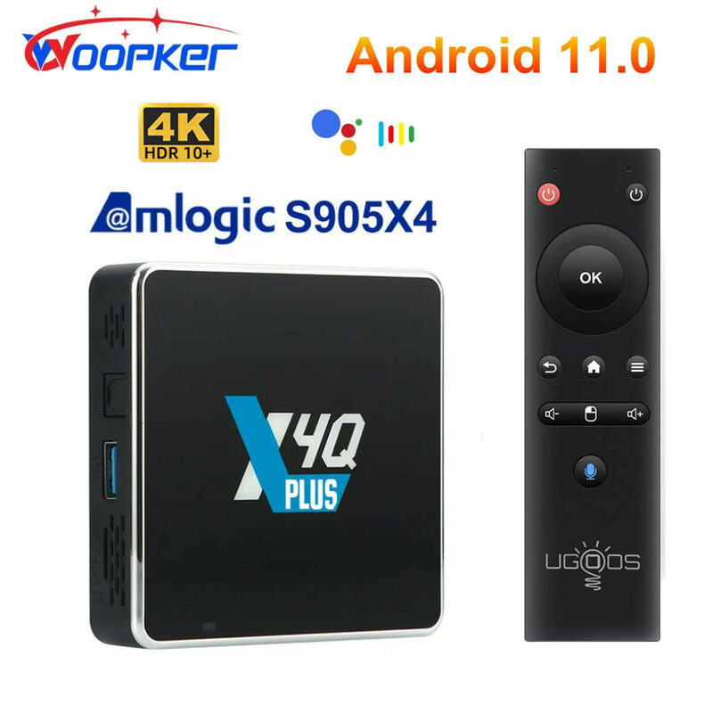Ugoos X4Q Pro Smart TV Box Android 11 Amlogic S905X4 LPDDR4 4GB 64GB AV1 HDR 1000M BT 5,1 4K Set Top Box X4Q Plus 4GB32GB X4QCube