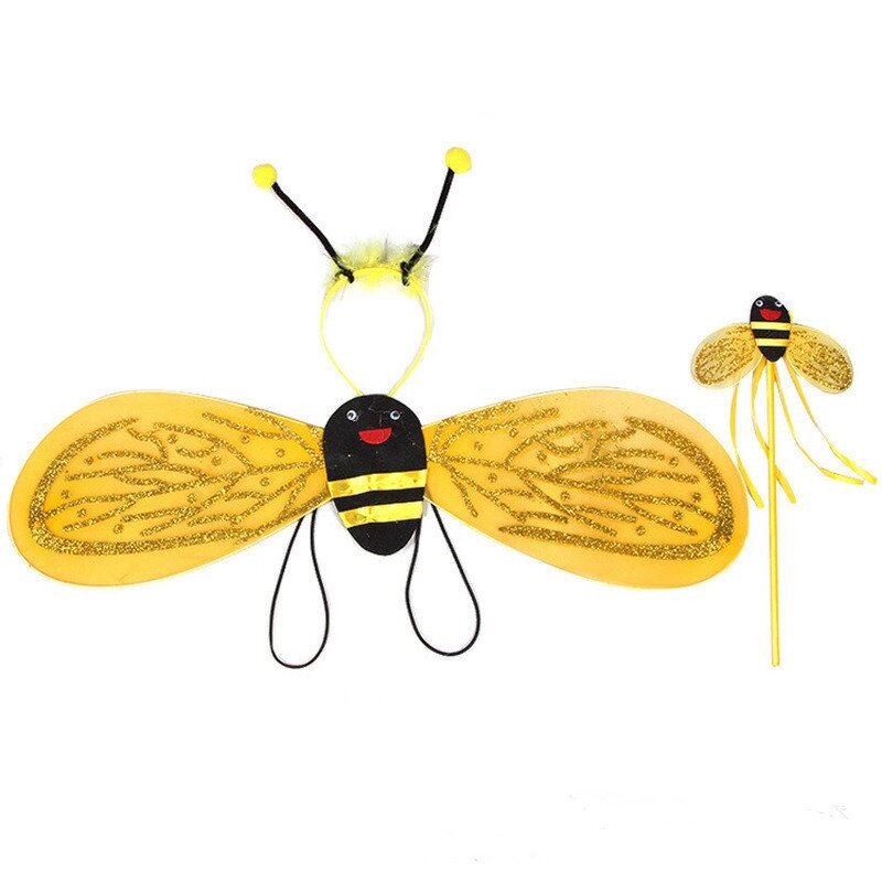 Pszczoła kostium dla dzieci dziewczynki księżniczka element ubioru pszczoła biedronka skrzydło spódniczka Tutu z opaską na głowę różdżka na imprezę Cosplay akcesoria