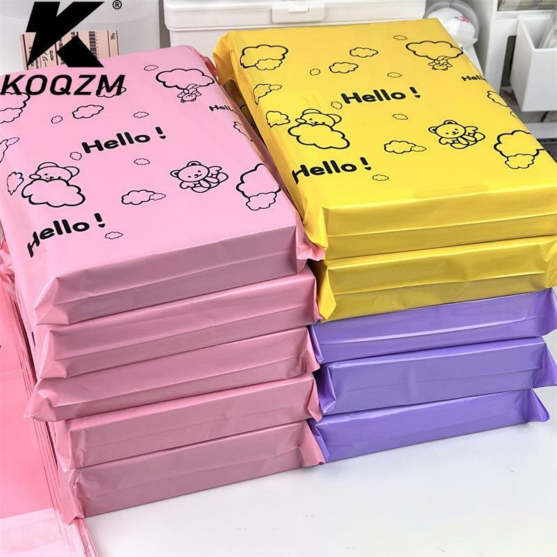 10Pcs Colorful Bear Courier Bag Envelope Packaging Bags Pink Waterproof Self Adhesive Seal Pouch Shipping Mailing Bag