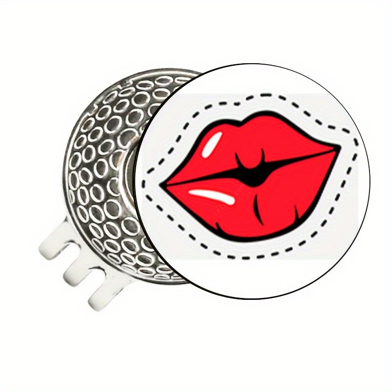 golf marker clip Golf accessories, tools, gifts, men's gifts waterproof magnetism spare 25mm Red lips