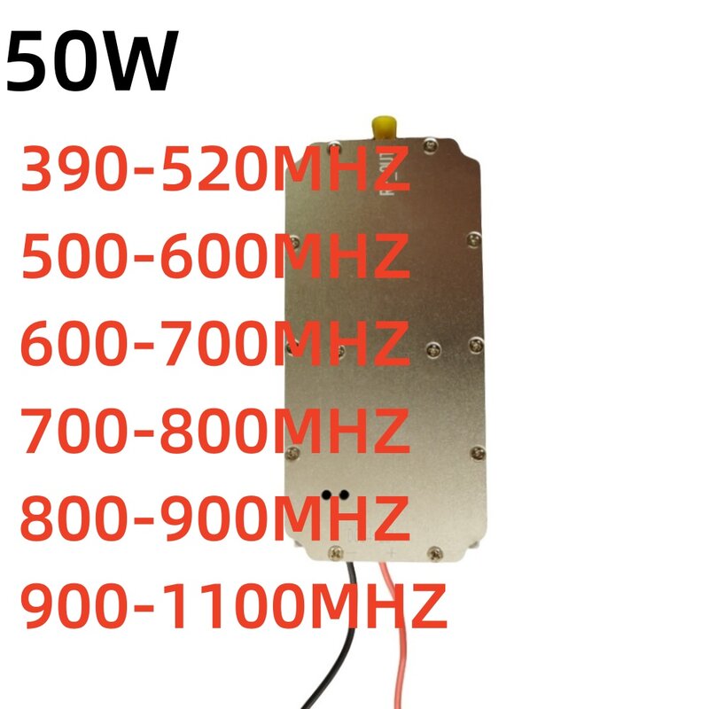 Módulo NOISE do amplificador de potência, 50W, 390-520MHz, 500-600MHz, 600-700MHz, 700-800MHz, 800-900MHz, 900-1100MHz, LTE