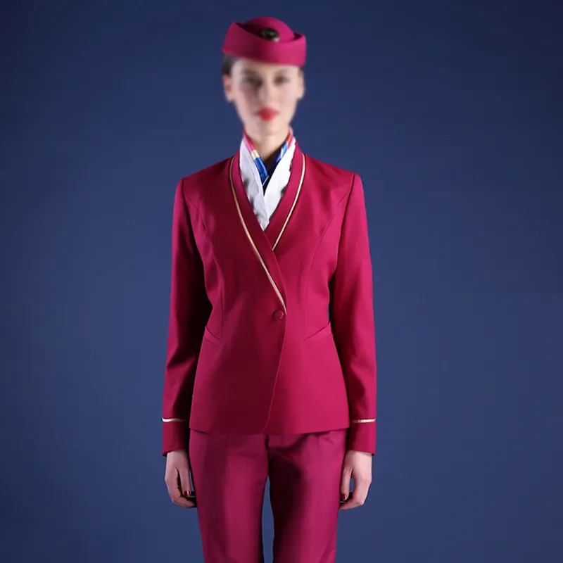 Nuova uniforme della tuta da pilota delle donne di colore dell'assistente di volo della compagnia aerea