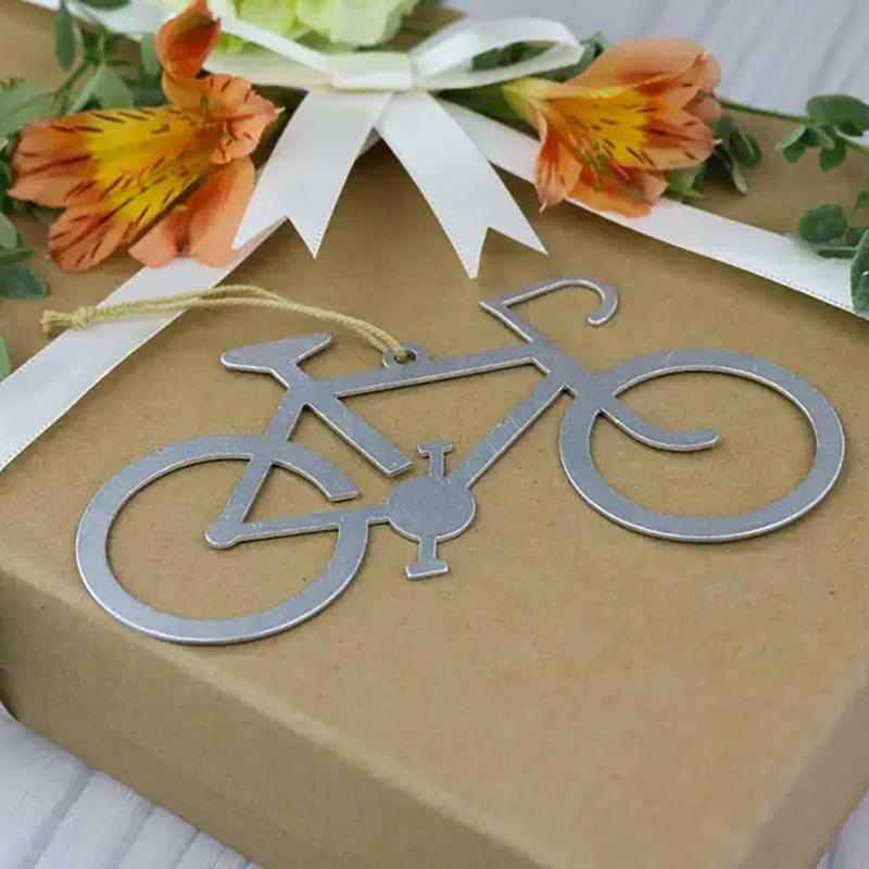 Bicicleta de metal ornamentos com cordas, Pingente De Árvore De Natal Criativo, Decoração de bicicleta de corrida