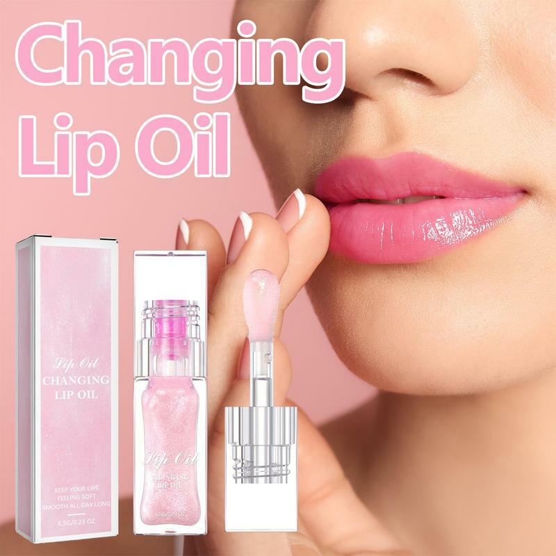 PH Lip Oil ลิปบำรุงที่ชัดเจนน้ำมันเรืองแสงลิปบาล์มลิปเปลี่ยนลิปมันลิปครีมให้ความชุ่มชื้นสำหรับริมฝีปากแห้งแตก