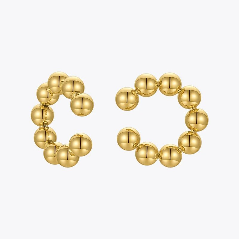 ENFASHION koraliki Ear Cuff kolczyki w kolorze złota dla kobiet biżuteria ze stali nierdzewnej fałszywy Piercing prezent Pendientes E211302