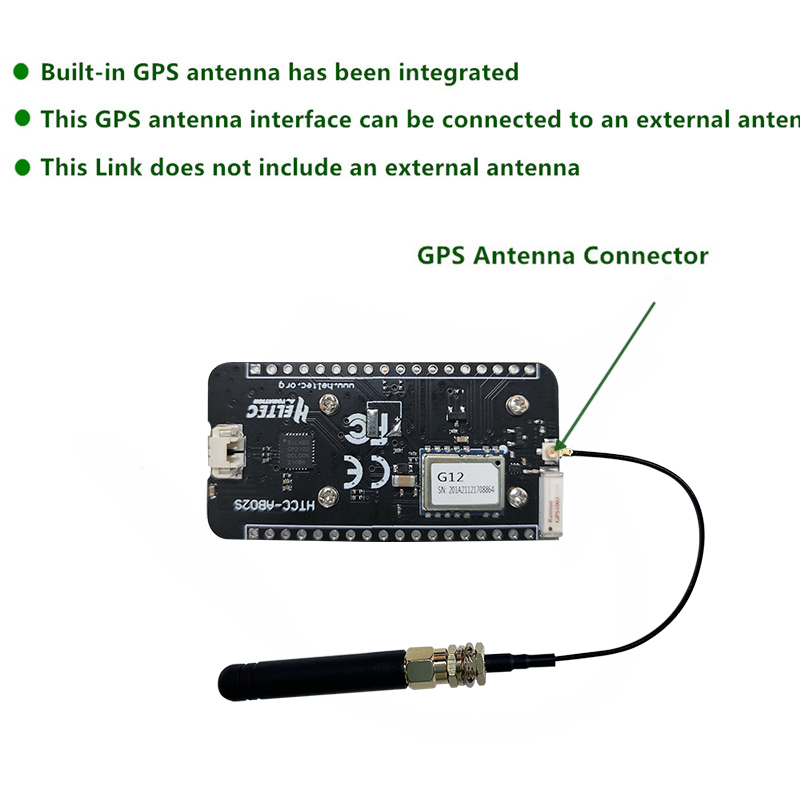 CubeCell-GPS-6502 ASR6502, nodo GPS LoRa/aplicaciones de nodo LoRaWAN para arduino con antena