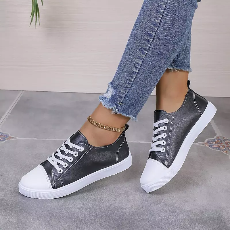 Женские низкие кроссовки, повседневная прочная обувь на платформе, со шнуровкой, для улицы, прогулочная обувь, лето 2024