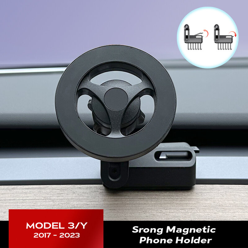 Suporte de telefone magnético forte para iPhone, Air Outlet Base, design exclusivo, Tesla Modelo Y, 14, 13, 12 Pro Max