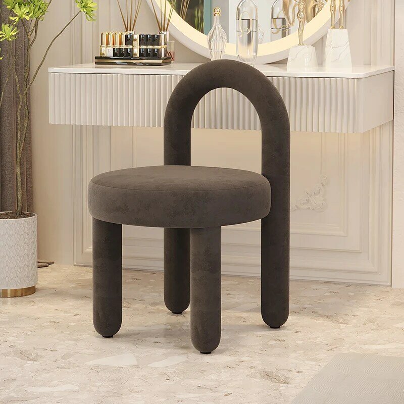 ผ้าขนสัตว์ชนิดหนึ่งแต่งหน้าเก้าอี้โมเดิร์นออกแบบห้องนั่งเล่นโซฟาเก้าอี้ห้องนอน Vanity โต๊ะเก้าอี้ Perabot Rumah Relax Stool