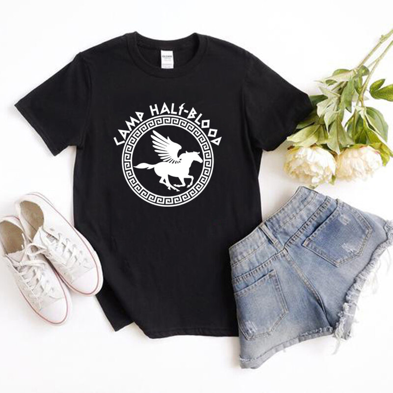 Unisex Percy Jackson camiseta do jogo, Acampamento Meio Sangue, Presente Mágico do Dia das Bruxas, Harajuku Tees, Treinamento de Outono