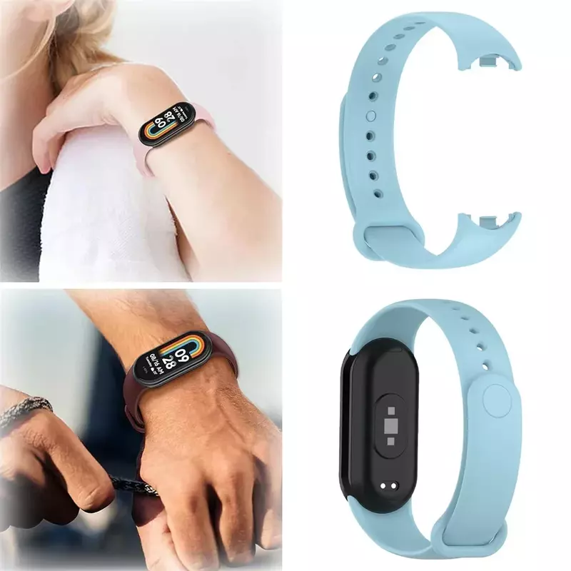 Silicone Strap For Xiaomi Mi band 8-8 NFC Sport Belt Replacement miband8 Bracelet waterproof smart band 8 watchband Accessories