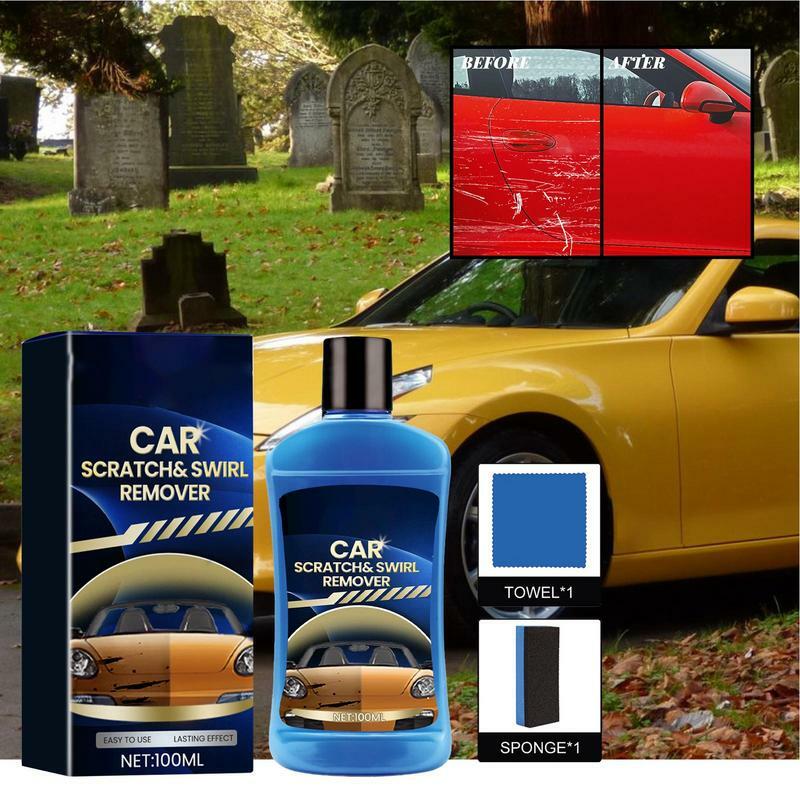 Средство для удаления царапин в автомобиле, составное средство для удаления царапин, полировка 100 мл, соединение для удаления царапин в автомобилях с тканью и губкой, восстанавливающая краска