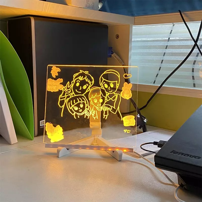 Podświetl łatwe wymazywanie deskę za pomocą 7 kolorowych długopisów świecących tablica pamiątkowa usuwalnych Neon przezroczystych tablica do pisania do domu w szkole biurowej