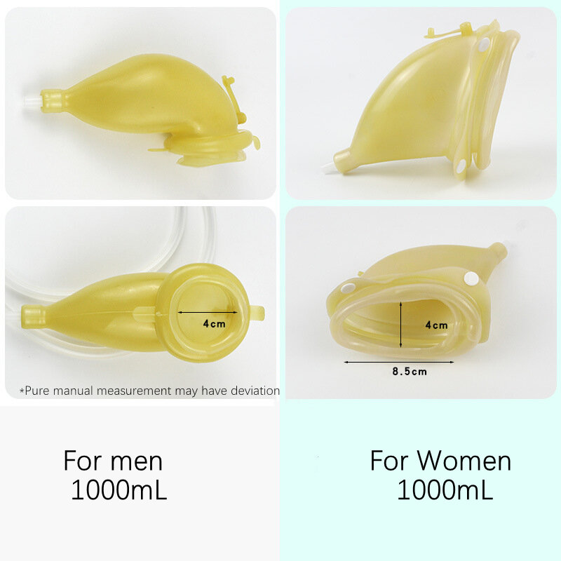 Bolsa de orina reutilizable para hombre y mujer, recolector de soporte para orinar para incontinencia urinaria, fatiga muscular, Coma, 1000ml