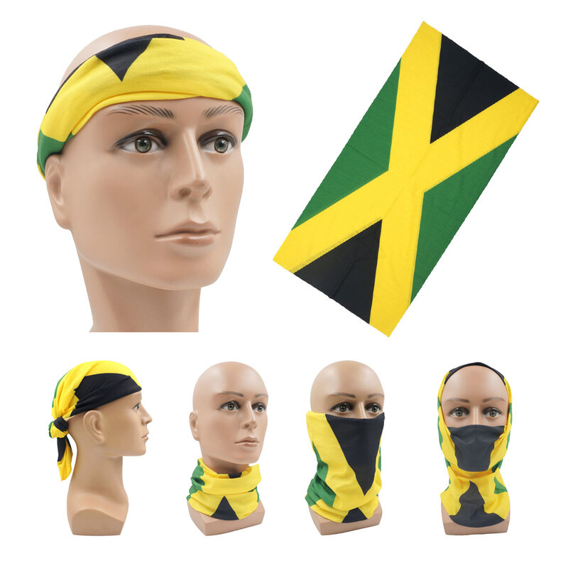Masque facial de course respirant à col rond, écharpes de motard, sensation jamaïcaine, bandana, snood, 100% polyester, utilisation polyvalente, GaClaJM