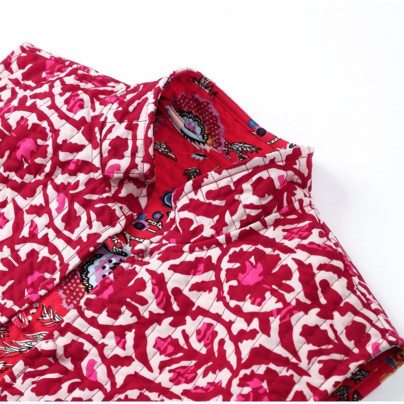 Chaleco Vintage con estampado Floral para mujer, chaqueta informal de estilo nacional, ropa de calle elegante con retales, 2023