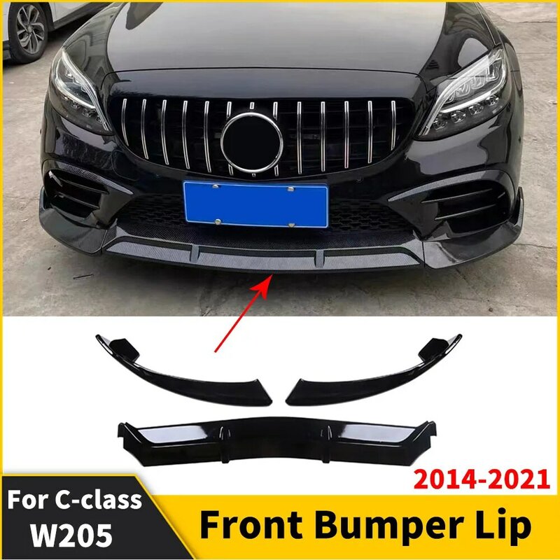 Front Bumper Lip Body Kit Spoiler Splitters For Mercedes Benz C Class W205 C205 Coupe Sport Version C180 C200 C250 C260 C300 450