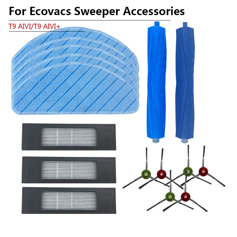 Parti di ricambio del filtro Hepa per Ecovacs Deebot T9 AIVI T9 AIVI + spazzola laterale principale accessori per panni di straccio Robot aspirapolvere