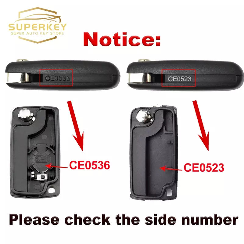 SUPERKEY Modified Remote Car Key Shell Flip  Case For Citroen C2 C3 C4 C5 Berlingo For Peugeot 207 307 308 407 607 HU83 VA2