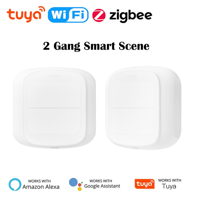 Tuya przełącznik inteligentne WiFi/Zigbee przełącznik przyciskowy 2Gang 6 scena bezprzewodowy inteligentny kontroler domowy zdalny przełącznik scenariusza automatyzacji