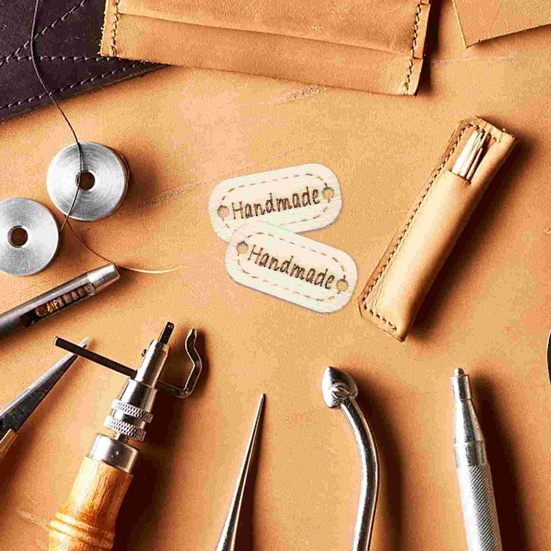 200 Pcs Handmade Stickers Accessories Wood Button Clothing Sewing Labels Buttons Child