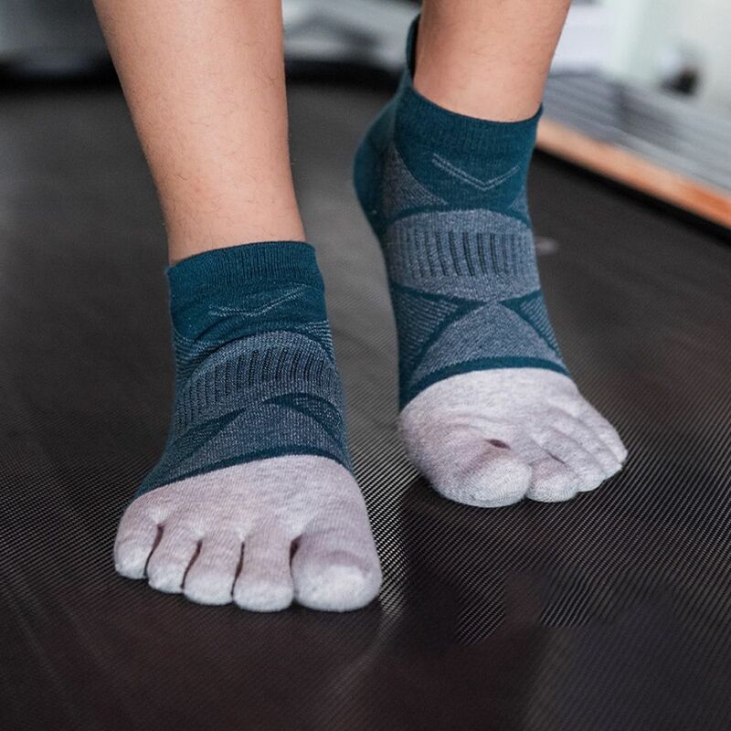 Calcetines de algodón puro con cinco dedos para hombre, medias deportivas transpirables, cómodas, antifricción, EU 39-46