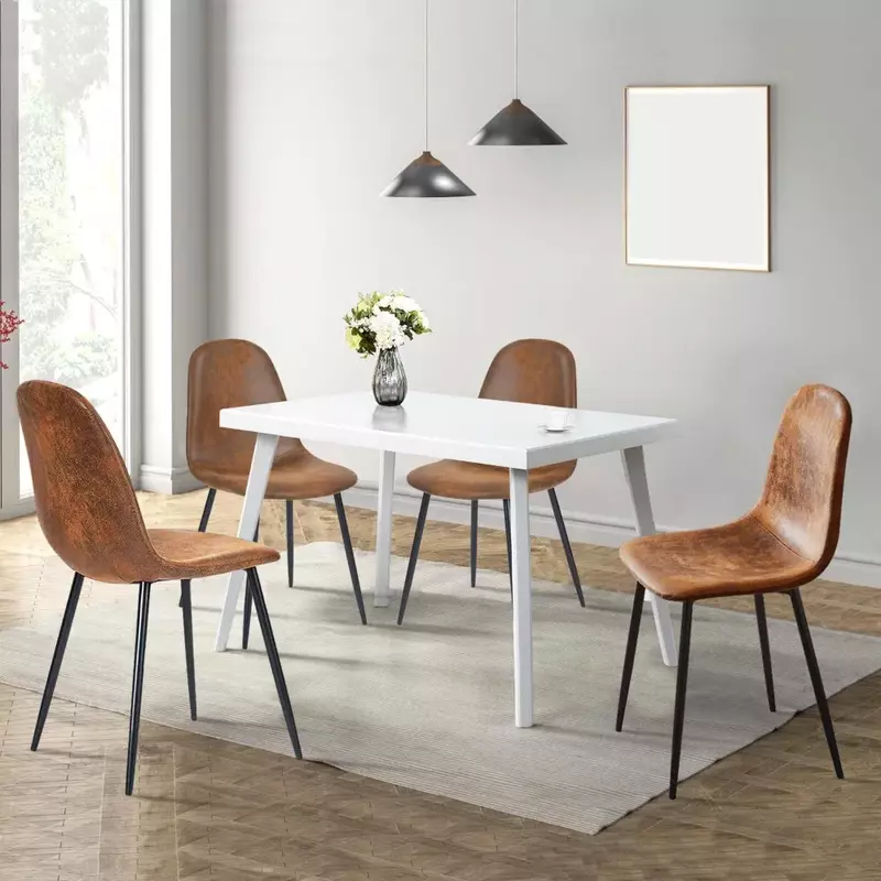 Krzesła do jadalni wygodne tapicerowane siedzenia boczne bez rękawa do domu kuchnia sypialnia salon restauracja gościnna kawiarnia brązowa