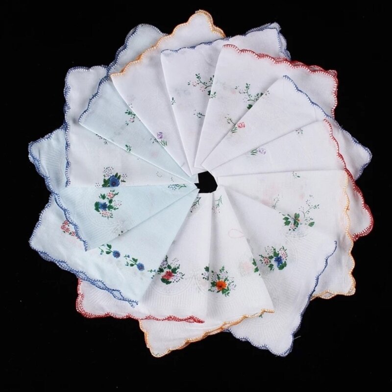Fazzoletto da taschino con motivo floreale Picot per sudorazione per donne, matrimoni