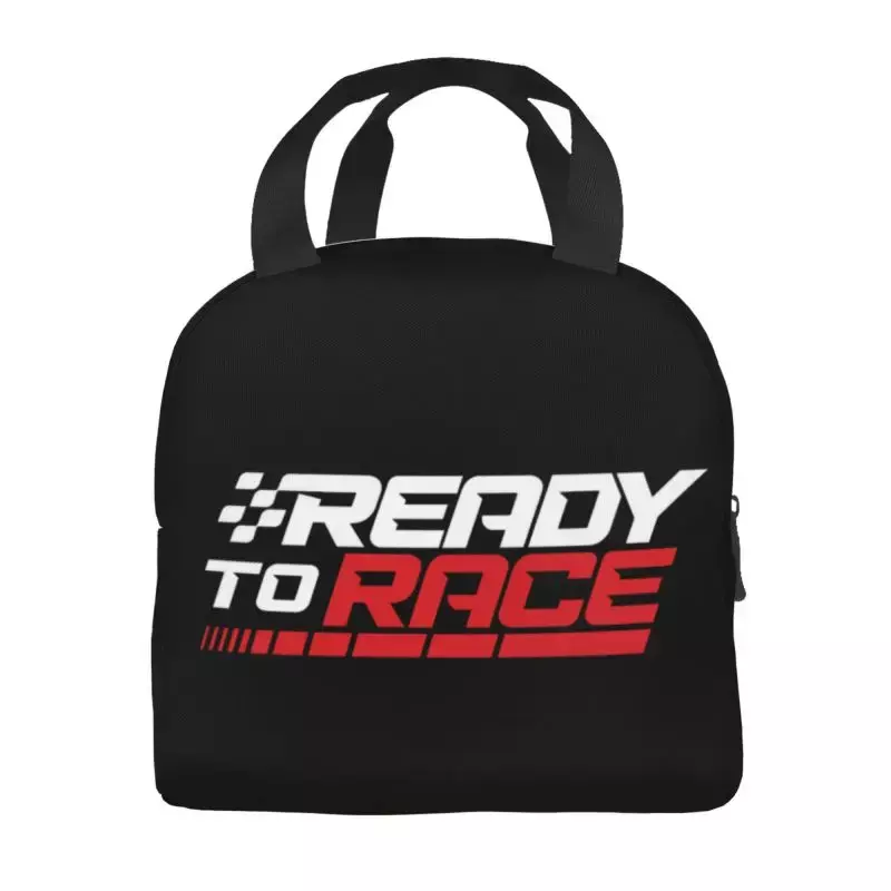 Custom Ready To Race Lunch Bag Women Motocross Bitumen Warm Cooler Insulated Lunch Boxes for Adult Office