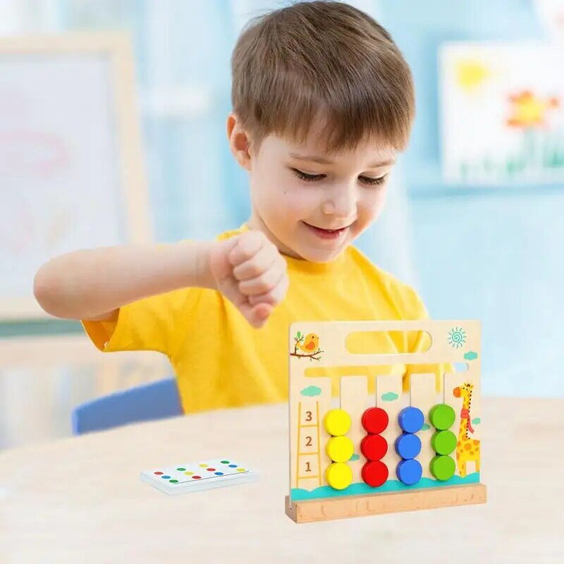 ของเล่นแบบมีสี, ของเล่นแบบโมโตสซอรี่มีสองด้านมี4สีเคลื่อนไหวเกมโต้ตอบจับคู่สีและรูปร่างสำหรับเด็กก่อนวัยเรียน