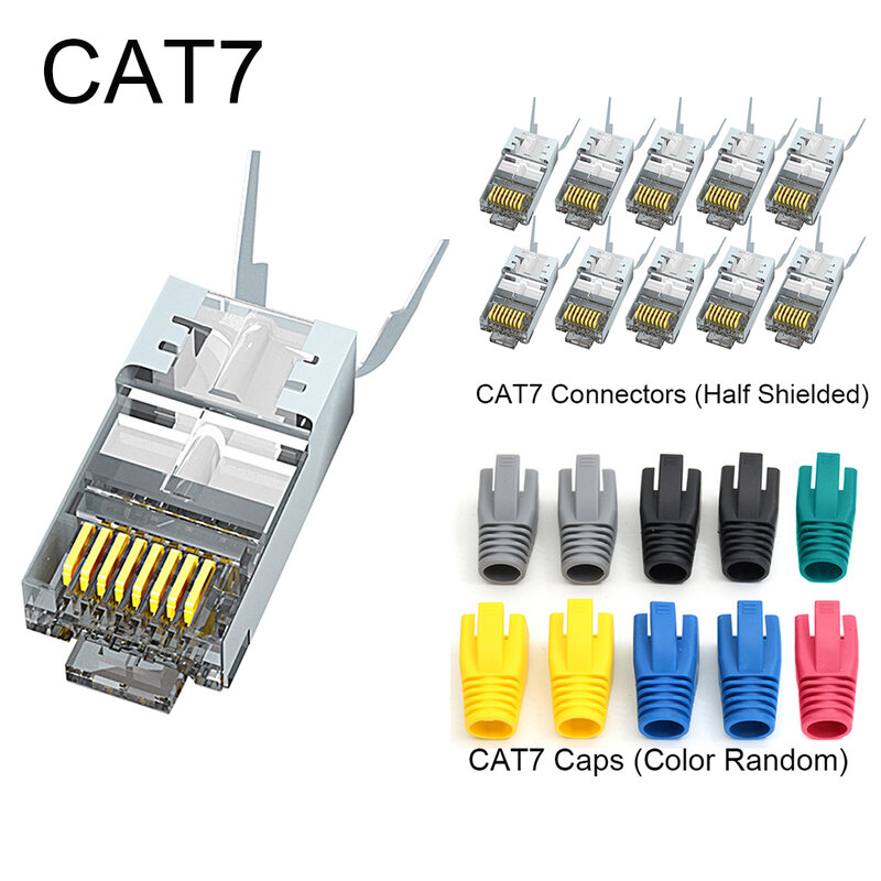 Xintylink-Cabo Ethernet Plug, Conector Rj45, 50U RJ45, Cat7, Cat6a, Stp, ftp, Blindado, Terminais de Rede, Sftp, Internet Lan