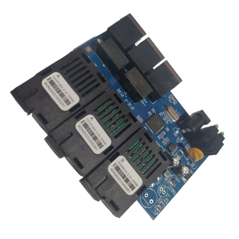 Módulo PCBA de interruptor de fibra Ethernet ABS, módulo convertidor de oficina eléctrica de repuesto multipuerto, modo único, adaptador