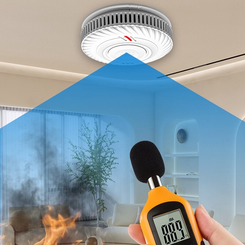 Tuya-Wireless Smoke Alarm Detector, Wi-Fi, alarme de incêndio, Sound Alarm Sensor, adequado para Home Stores e Escolas, durável