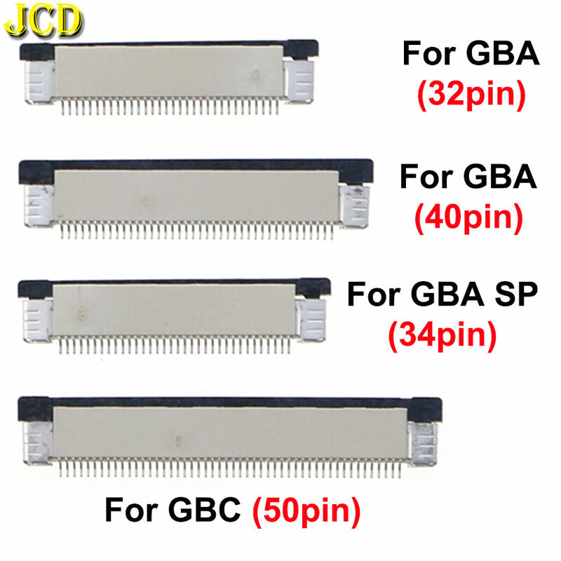 리본 플렉시블 케이블 연결 잭 소켓 LCD 스크린 커넥터, GBP, GBC, GBA, GBA, SP, 32, 34, 40, 50 핀, FPC 암 커넥터, 1 개
