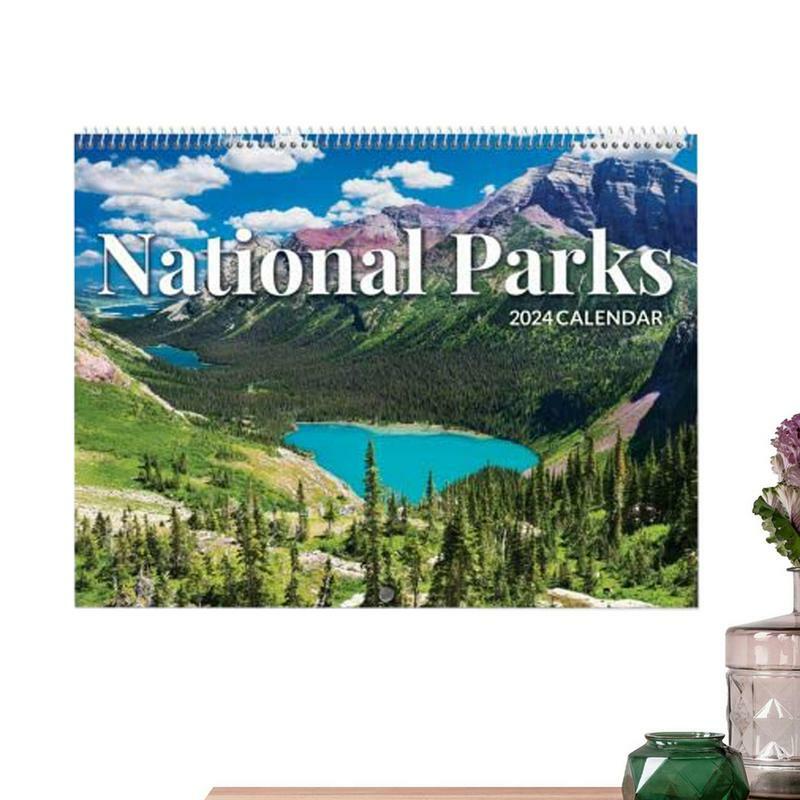 2024 Nationalparks Kalender Kunstwerk hängende Wand kunst Monats kalender mit Bildern von Nationalparks Raum Ornamente für
