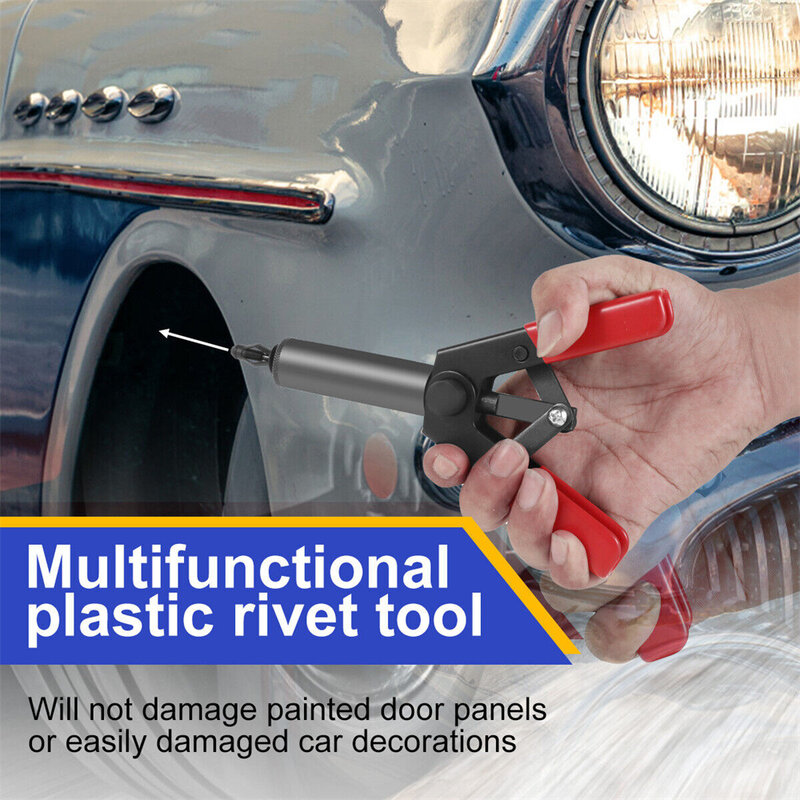 Plastic Rivet Gun Set, Nylon Blind Rivets, Hand Riveter para o painel da porta automotiva, Plastic Fastener Clip, Fastener Removal Tool, 41 pcs