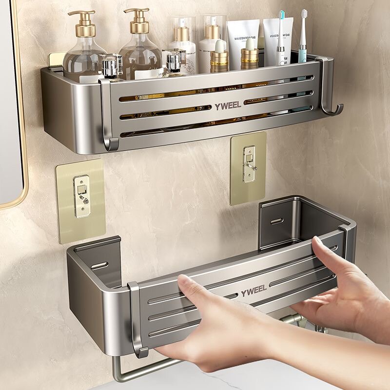 HOShelf-Coin de douche mural sans perçage pour shampooing, rangement de maquillage T1, étagère de douche, accessoires