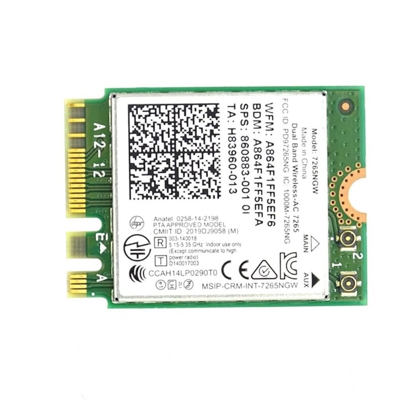 Dual-Band Wireless-AC 7265 7256NGW  Card 802.11AC 1200M Wi-Fi +Bluetooth4.2 NGFF- M2 WLAN WIFI Card intel7265