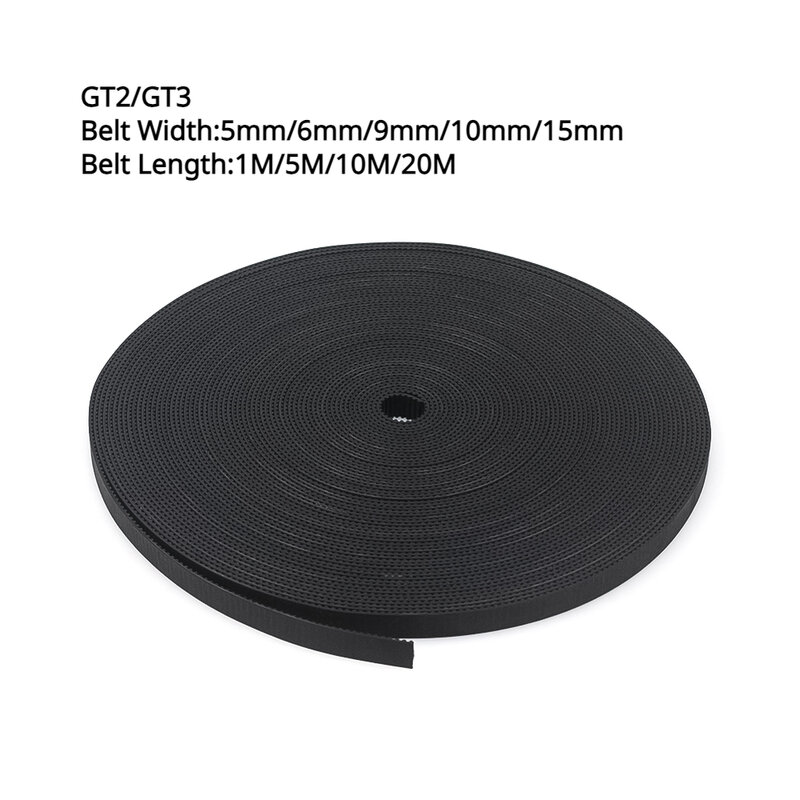 1M/Lot Openbuilds GT2 GT3 Open Timing Belt Width 5mm/6mm/9mm/10mm/15mm GT2 GT3 Belt Rubber Aramid Fiber for 3D Printer Parts
