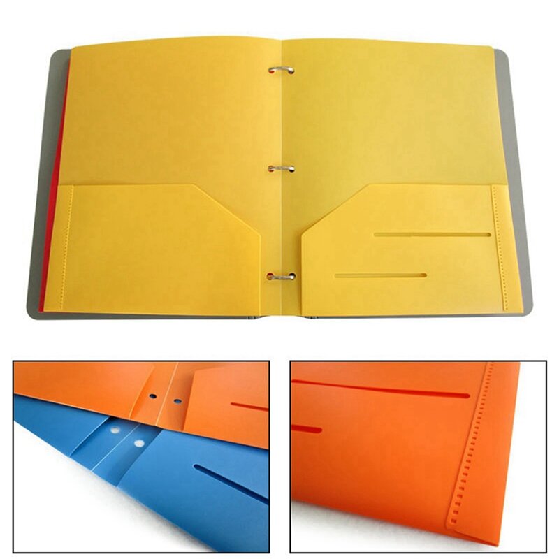 36 Pack Heavy Duty Plastic Two Pocket Folders, Folders With Pockets ,2 Pocket Folder And 3 Hole,File Folders,6 Colors