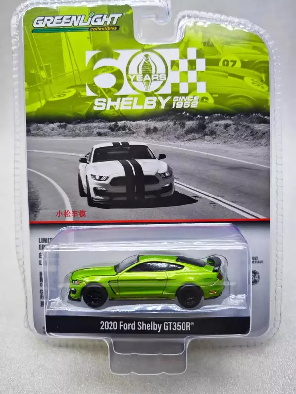 Модель автомобиля Ford Shelby GT350R, модель из металлического сплава под давлением в честь 60-летнего юбилея, игрушка для подарка, коллекция W1248, 1:64, 2020