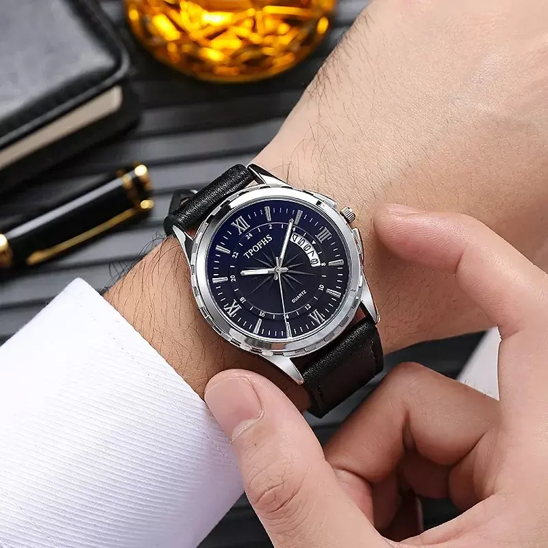 นาฬิกาควอตซ์สำหรับผู้ชายพิมพ์ลายสไตล์สตาร์ไลท์เทรนด์แฟชั่นใหม่แบบลำลองคลาสสิก