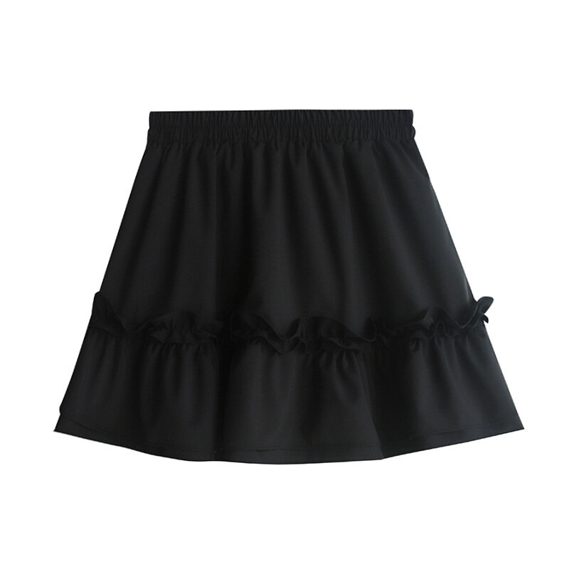Mini saia plissada de cintura alta feminina, saia casual para bolo, estilo coreano, Harajuku, fofa, sexy, branca, preta