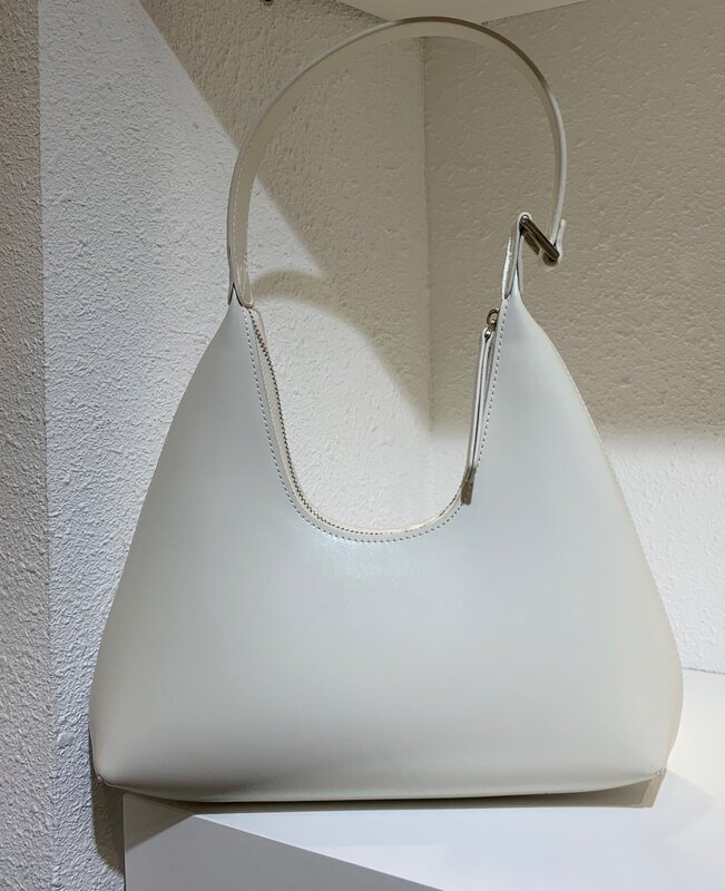 Dave&Di French Medieval Style Retro Design Glossy Cowhide Retro U-shaped Bag Underarm Bag Crescent Messenger Shoulder Bag Women