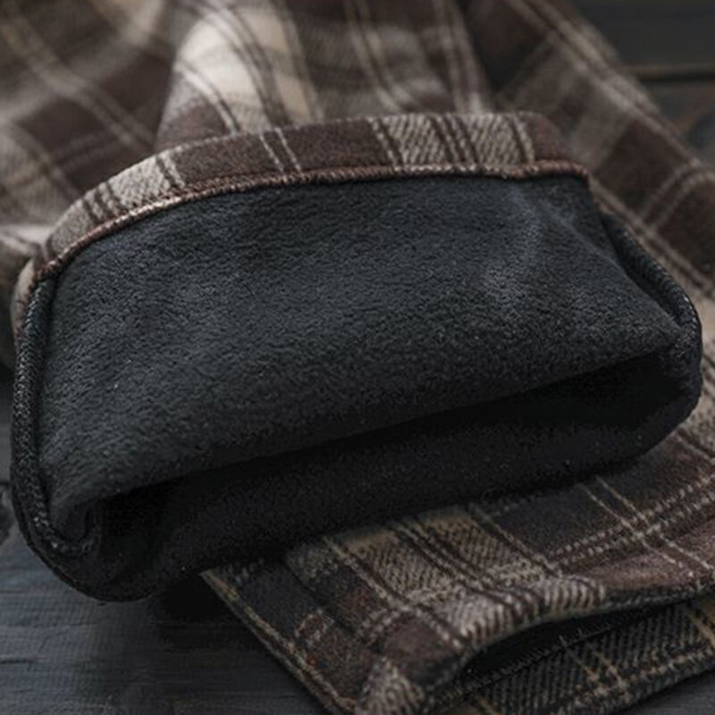 Damskie podszyty polarem wełniane spodnie 2024 koreańska moda w kratę wysoki stan zimowe swetry odzież na śnieg grube spodnie do kostek na co dzień